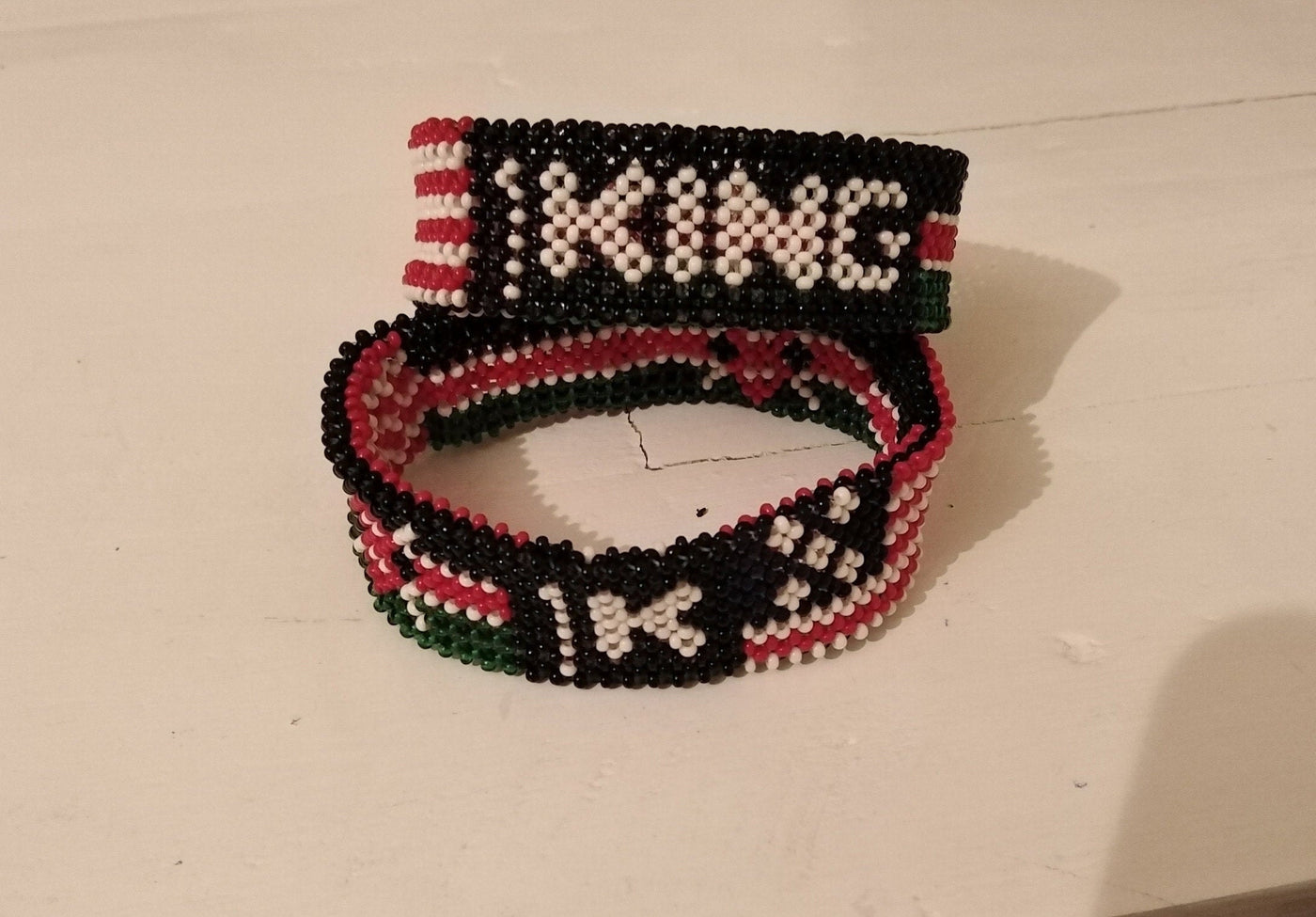 Wholesale United States Flag. Personalized Name Beaded Bracelet. Kenya/American Flag Colours. Handmade Patriotic Custom word Bracelet.