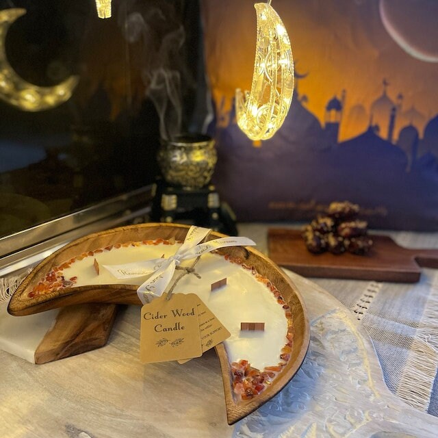 Medium Moon Candle Dough Bowl Crescent Moon Shaped wooden Bowl Candle Fill Bowl Vessel DIY wax Qty 6 Christmas anniversary Gifts for Her