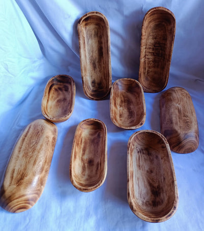 Wholesale Supply.Beautiful Handcarved Dough Bowls For Candle set of 8 medium-4 and small-4 mix 11"and9".Rustic Home Decor.DIY Christmas SALE