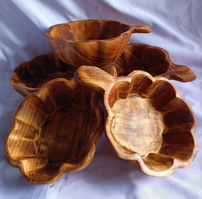 Wholesale Discounts. Beautifully Handcrafted Unique medium Pumpkin Dough Bowls set of 5.DIY Candle Ready Gift Bowls. Centerpiece Decor Bowls