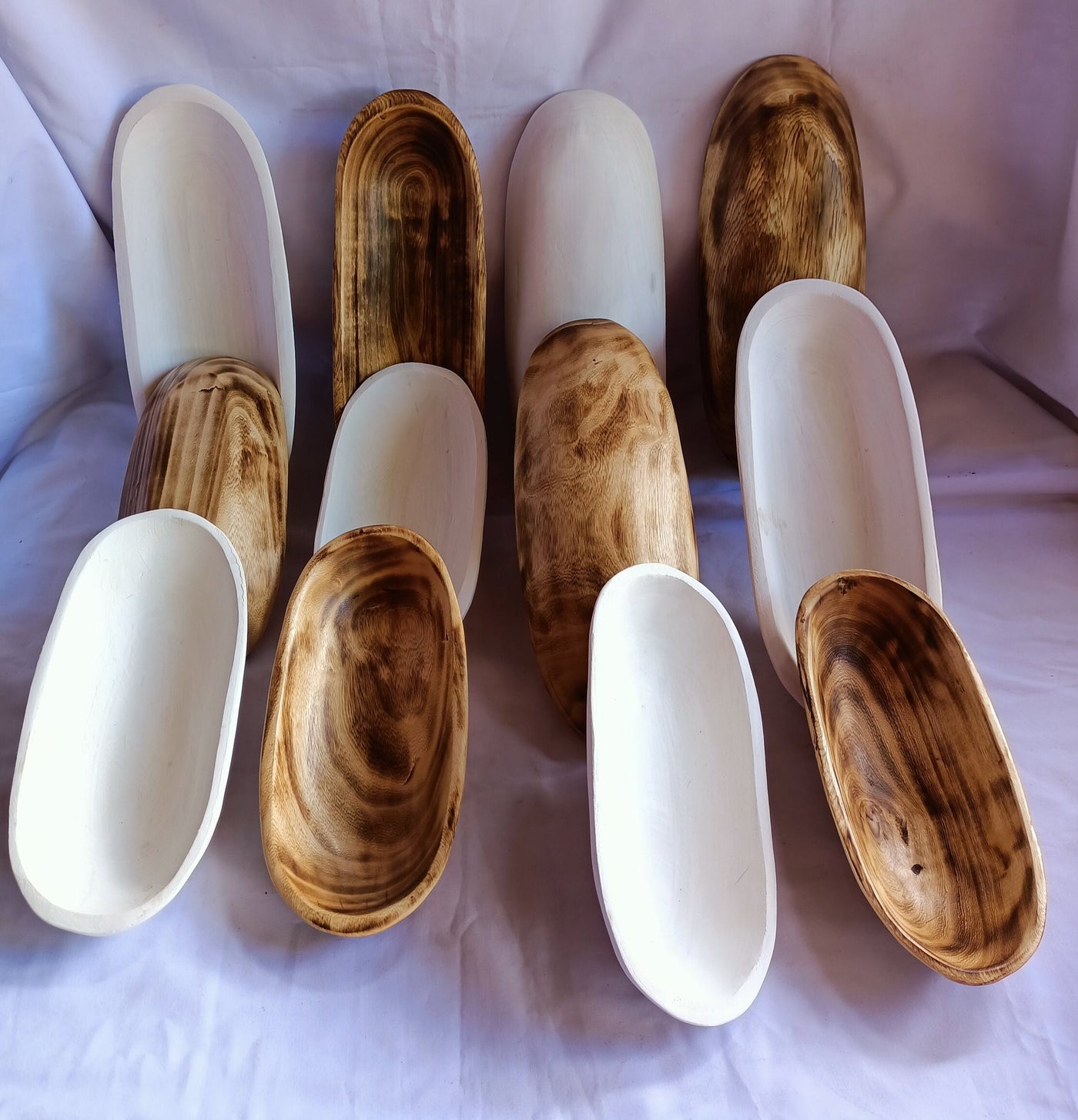 Wholesale Beautiful Handmade Candle Dough Bowls Set of 10.Mixed 5 White and 5 Natural 11" and 9".DIY Candle Making Kit.Gift Items.