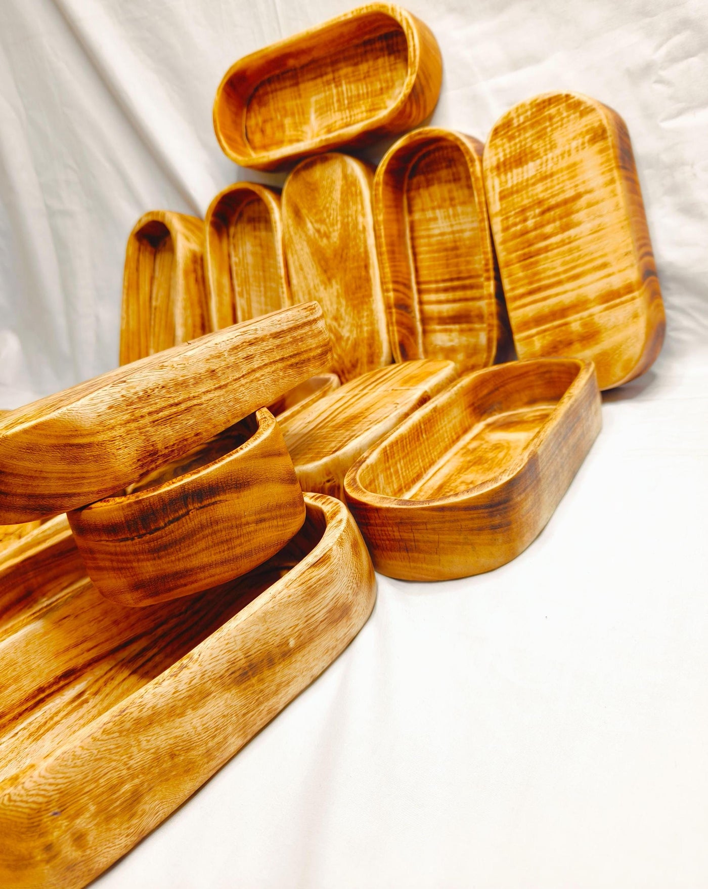 Mini Perfect Candle Dough bowls/New and Improved Wooden Dough wax Bowl for Candles set of 6/ woody stained 9x4x2 inches Farmhouse Decor Gift