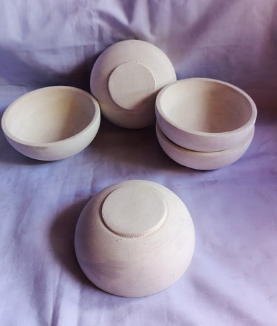 Bulk Supply.Lots of 10 perfect machine Cut,Unique Hand Finished Round wooden Bowls. 5" diameter 2.5"Ht white Dough Bowls.Little candle Gifts
