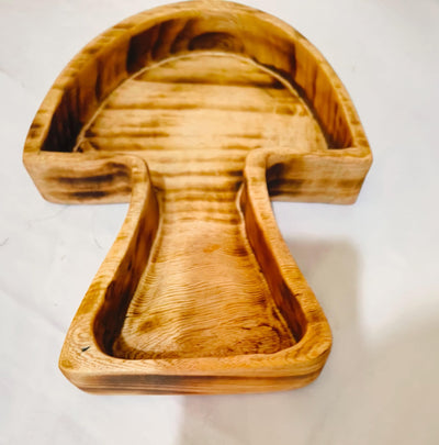 Wholesale Mushroom shaped Dough Bowls Trays set of 25 Handmade Mushrooms Bowls 8.5x6 5x1.5 "Candle Bowls storage  trays servers wooden Gifts