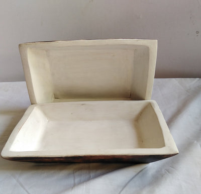 ONSALE.WHOLESALE. Handcarved Wooden Candle Dough Bowls Set of 8 Stained wood  Bowls-white Paint Inside. Unique Decor Display Bowls Bulk .
