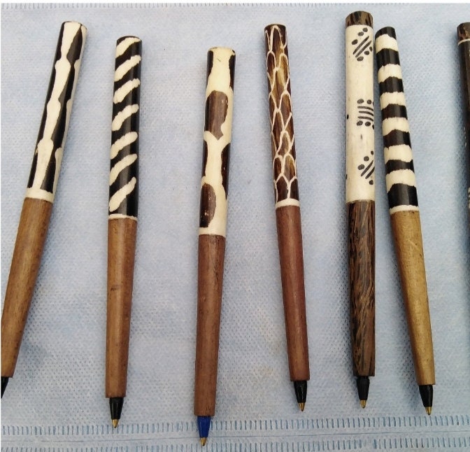 Wholesale Handmade Wooden Wood and Inlaid Cow Bone Ballpoint Pens set of 2. Wooden Pens.Cow Bone Pens. Atleast 2 sets in an order. Gift Pen