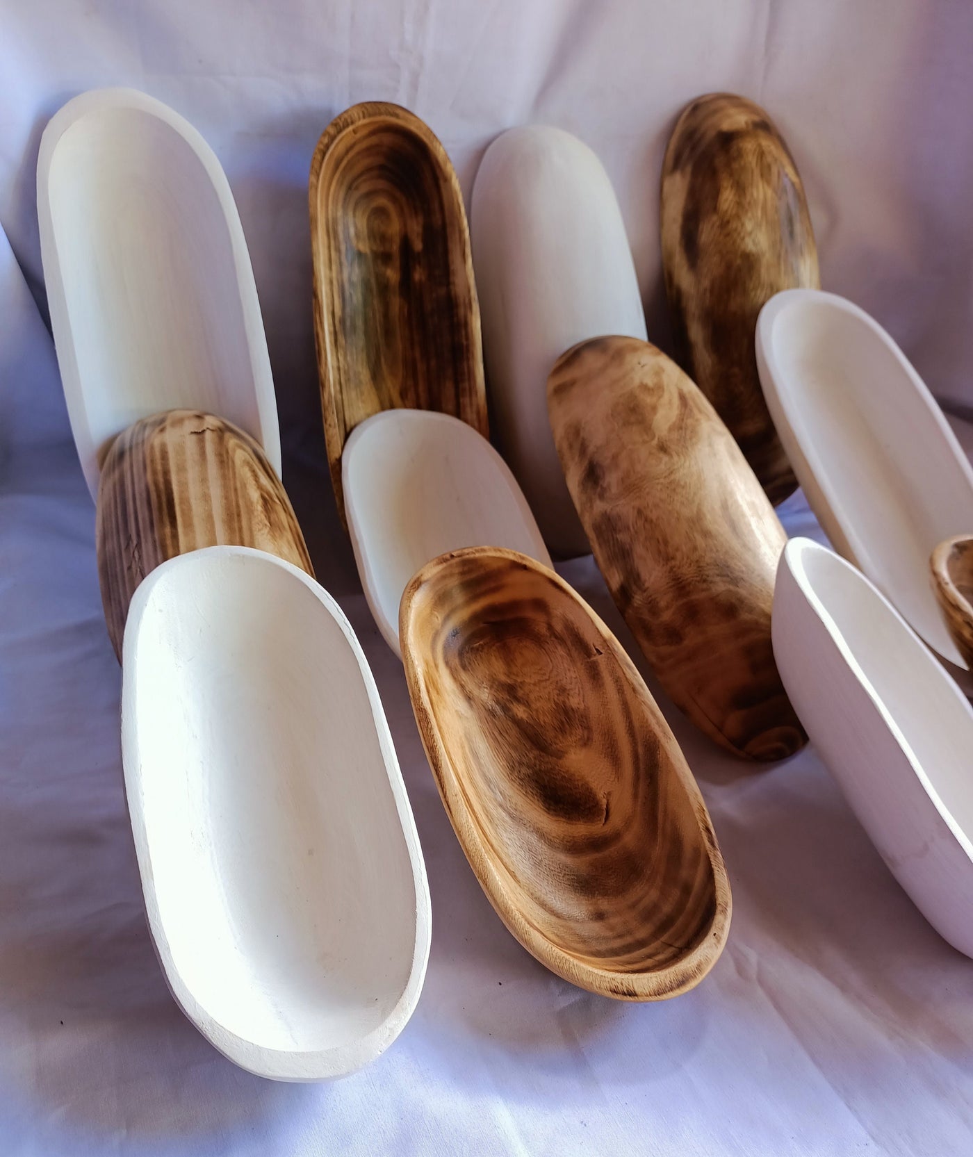 Wholesale Beautiful Handmade Candle Dough Bowls Set of 10.Mixed 5 White and 5 Natural 11" and 9".DIY Candle Making Kit.Gift Items.