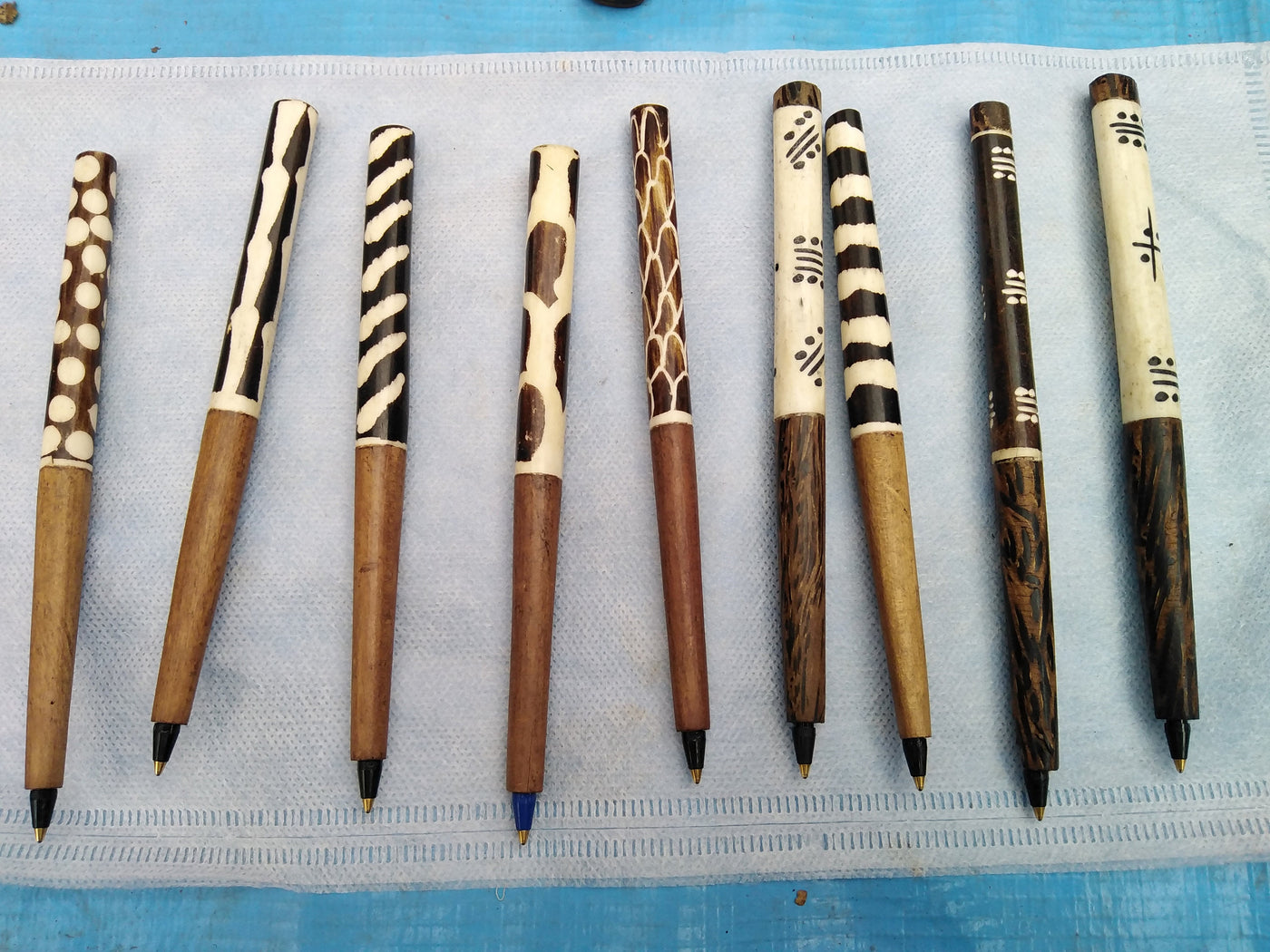 Wholesale Handmade Wooden Wood and Inlaid Cow Bone Ballpoint Pens set of 2. Wooden Pens.Cow Bone Pens. Atleast 2 sets in an order. Gift Pen