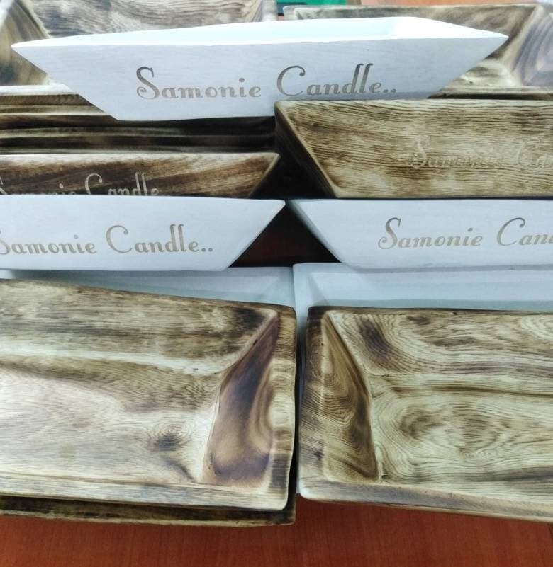 Wholesale Bundle of 8 Personalized Candle Bowls 9*7" medium - medium Dough Bowls Natural Wood stained