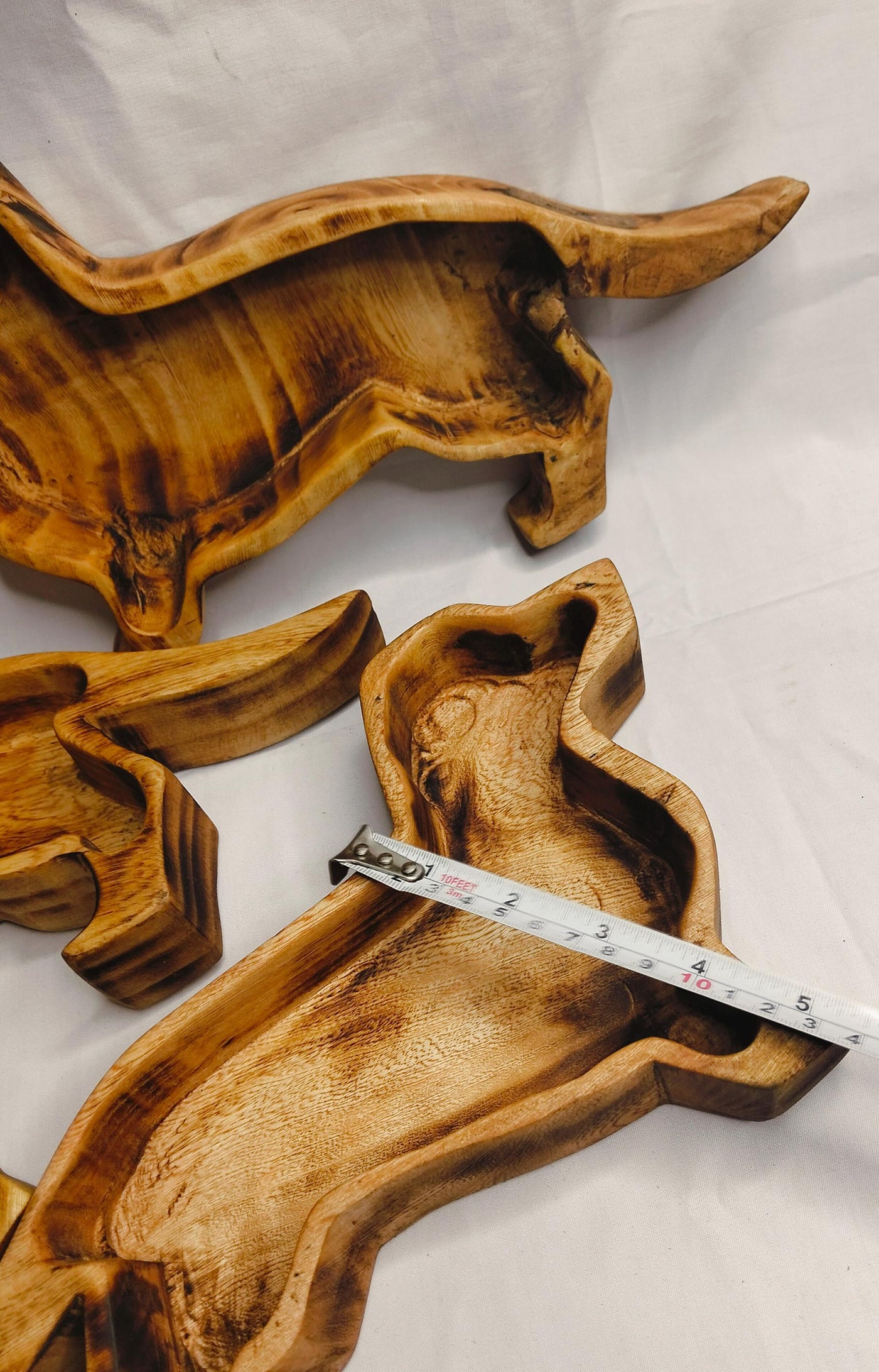 Wholesale Dachshund Dog Wooden Dough Bowls set of 15 Candle Diy 12x5" Handmade Sausage Dog wax pour Farmhouse Decor Gift item Pet FeederBowl
