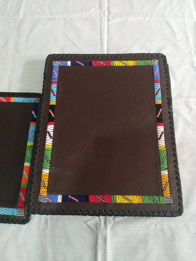 Unique Handmade Leather Beaded placematts set of 3 with a Free Random Gift. 3 Leather and Beads Table Matt's with a Free Personalised Gift.