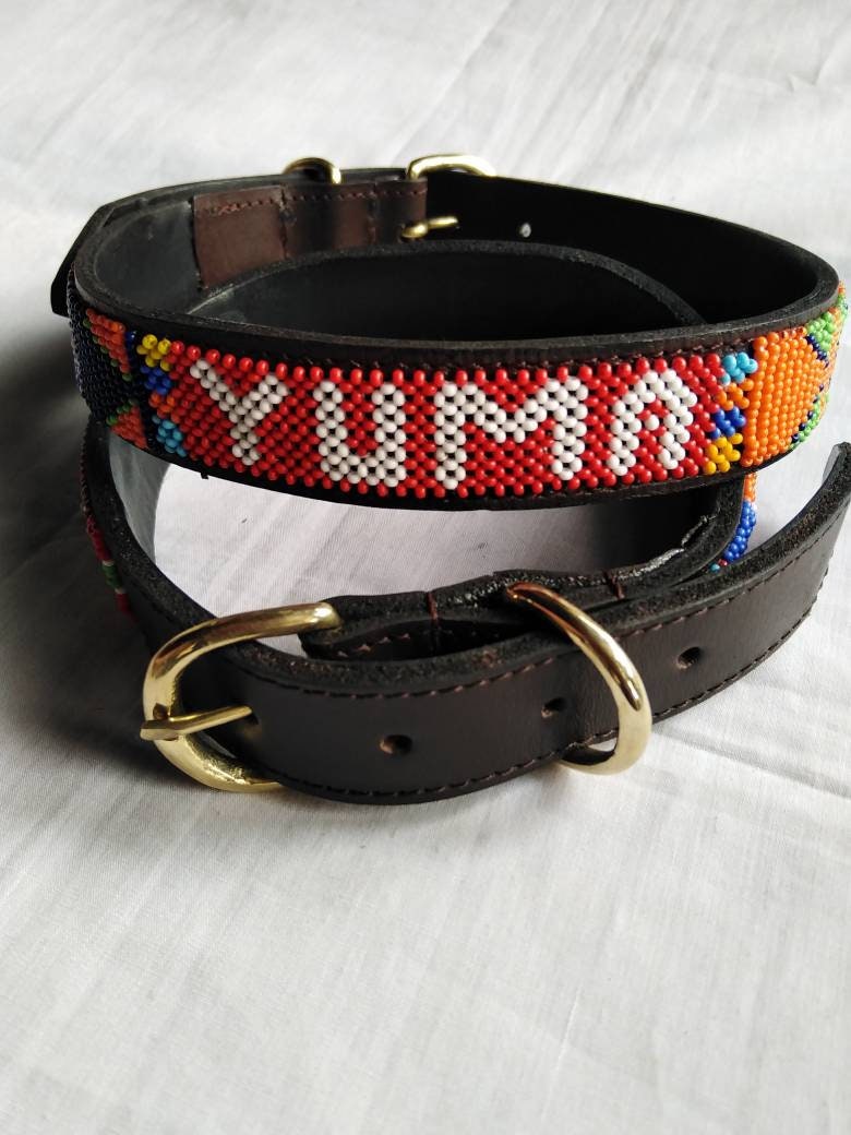 Wholesale.Handmade Dog Collar, Beaded Leather Pet Collar, Personalised Leather Dog Collar,Personalised Dog Collar Leashes, Custom Dog Collar