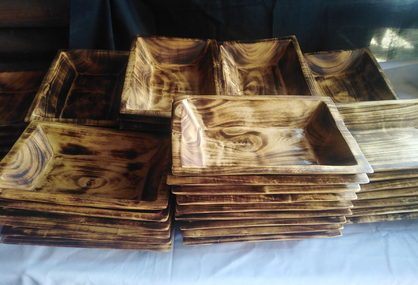 Wooden Dough Display Bowl - Large or Small; White or Natural. Wood Candle Dough Bowls Set of 50. Minimum 50 Bowls per Order.