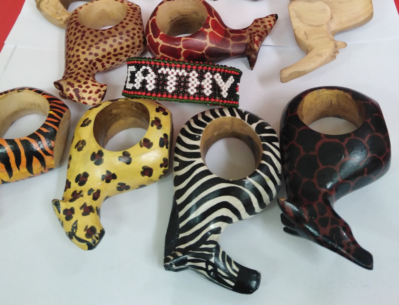 Wholesale Handmade wooden Animal Napkin Rings set of 9. A Free Random Personalised Napkin Ring Gift. 9 Unique Personalized Gifts for Mum.