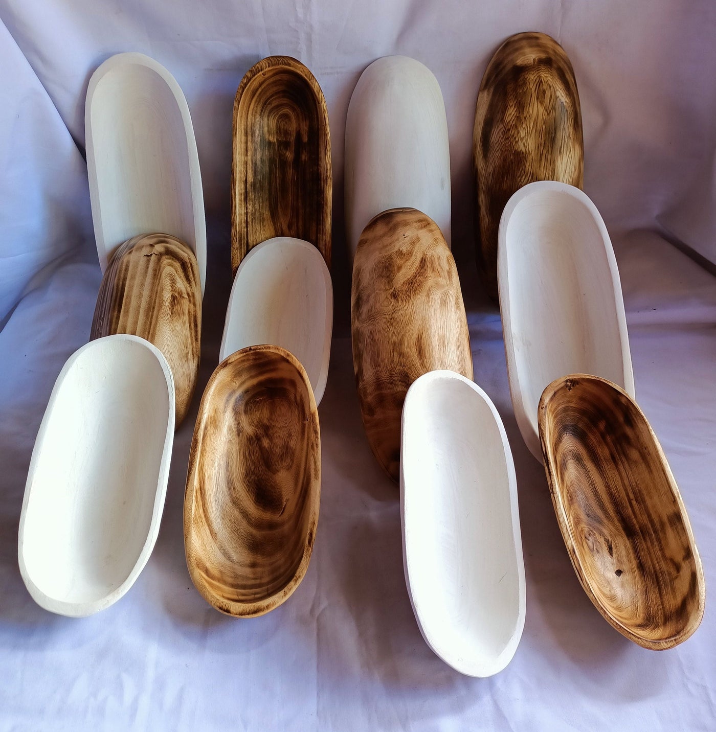 Wholesale Beautiful Handmade Candle Dough Bowls Set of 10.Mixed 5 White and 5 Natural 11" and 9".DIY Candle Making Kit.Gift Items.