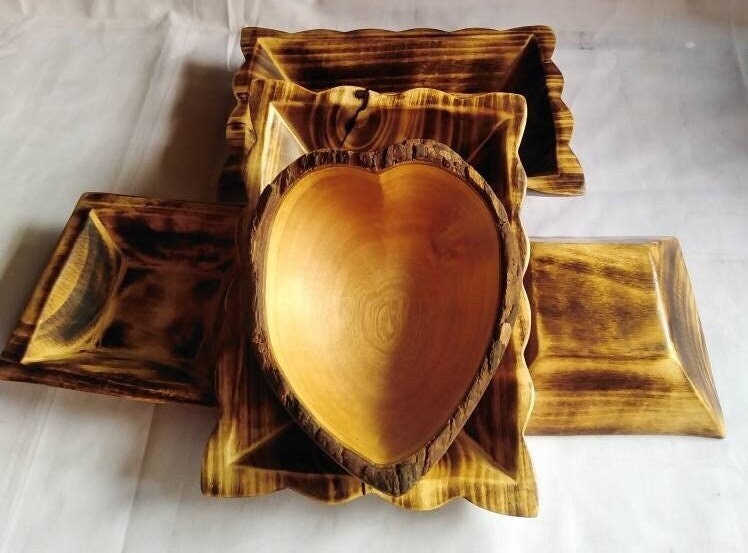 Wholesale.The New Dough Bowls Combo. A set of 5 Assorted Candle Bowls,, Rectangular,heart, square wax Bowl