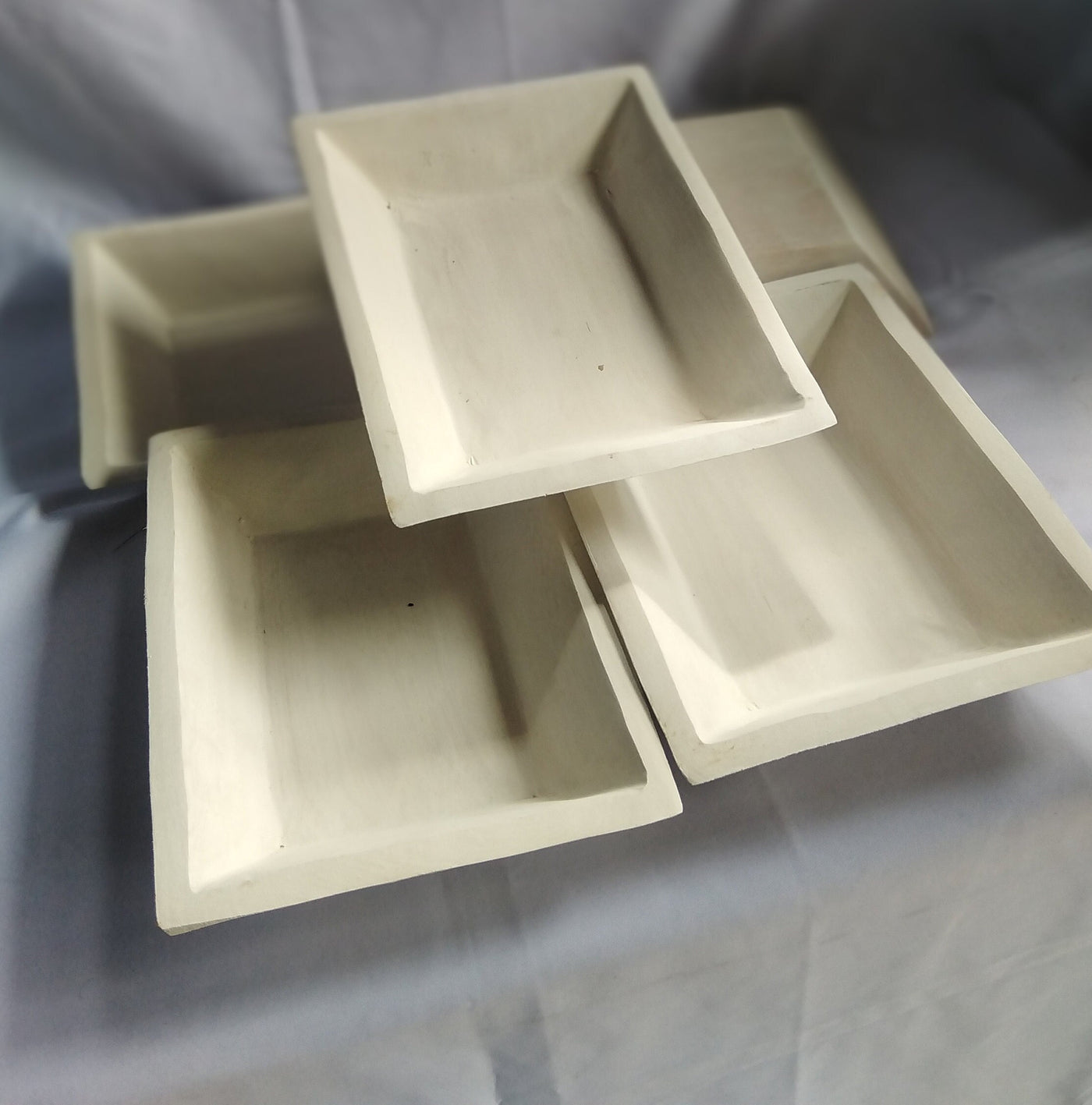 ON SALE. Wholesale Bundle of 8 White Dough Bowls. Handcarved Rustic Wood White Decor Bowl. Buy 8 get 1 free. Candle Bowls