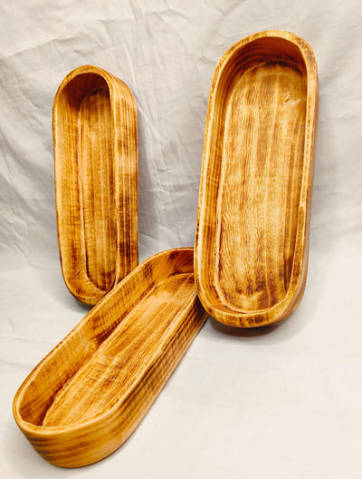 The Perfect Candle Dough bowls /New and Improved Wooden Dough Bowl for Candles set of 7/ woody stained 11x4x2 inches Farmhouse Decor Gift