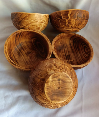 New Bowls Alert!.Perfect Animal Print Machine Cut 5" Diam,2" HT Dough Bowls.Unique Giraffe Print Hand finished Bowls set of 10.DIY Candle