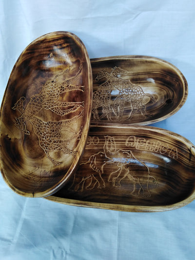 Personalised Large Exquisite Wooden Fruit Display Centerpiece. Multiple use Serving Bowls. Unique General Storage Bowls. Perfect Gift item.