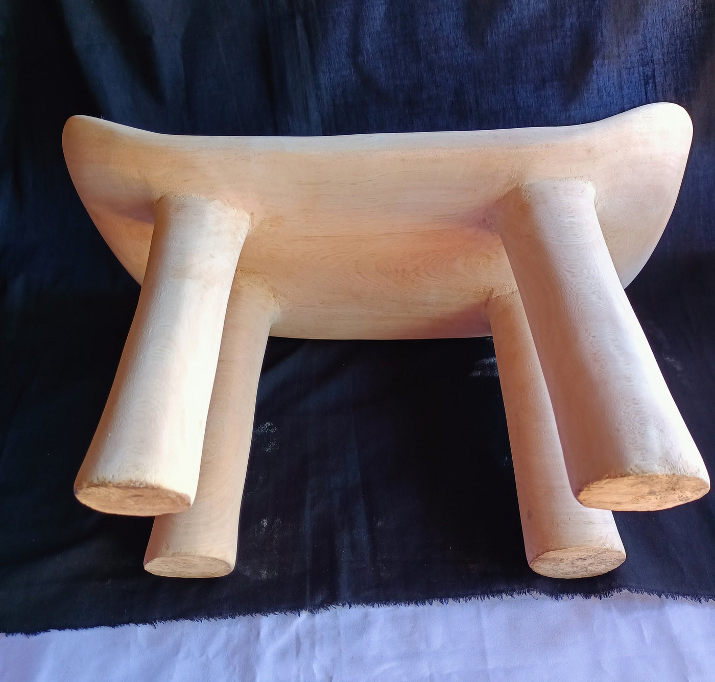 Natural wood African Senufo stool Approx. 16L*8w*8"H. Kenyan Akamba Four legged Tribal Stool Gift item.Cultural Traditional Furniture