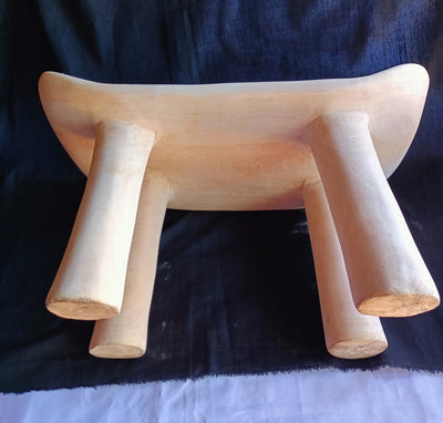 Natural wood African Senufo stool Approx. 16L*8w*8"H. Kenyan Akamba Four legged Tribal Stool Gift item.Cultural Traditional Furniture