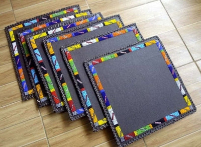 Unique Handmade Leather Beaded placematts set of 3 with a Free Random Gift. 3 Leather and Beads Table Matt's with a Free Personalised Gift.