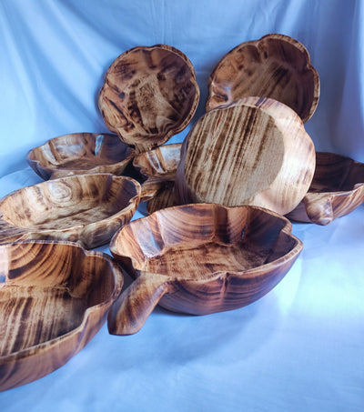 ONSALE!  Wholesale Supply Qty 5  medium wooden Pumpkin Shaped Bowls 8" Diameter by 2.5"HT. wax melts Farmhouse Decor Bowls. DIY Candle