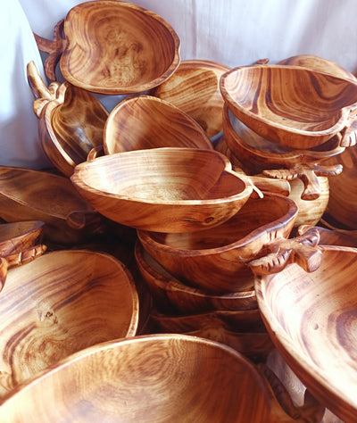 Wholesale Supply. Handcarrved Wooden Peach Shaped Easter Bowls with a Branch and two Leaves. Apple Dough Bowls set of 10. Farmhouse Decor