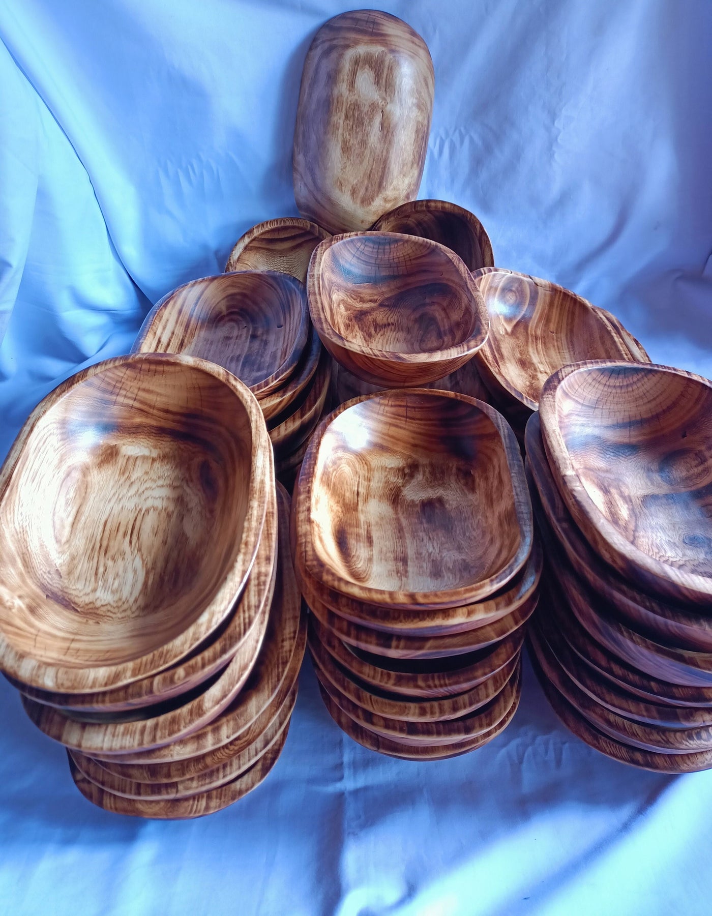 Bulk Sale! Handcarrved 9*6*2 " Dough Bowls set of 7. Perfect Candle Ready Bowls. DIY Wax Pour Bowls. Farmhouse Decor Gift Bowls.