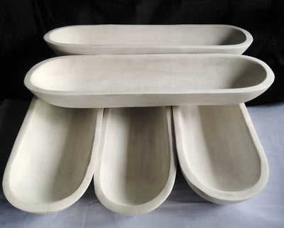 Bulk Long Skinny Wooden Candle Dough Bowls- white set of 5. Centerpiece Home Decor Bowls. Diy Candle Making Kit. 21" Wood Bowls.