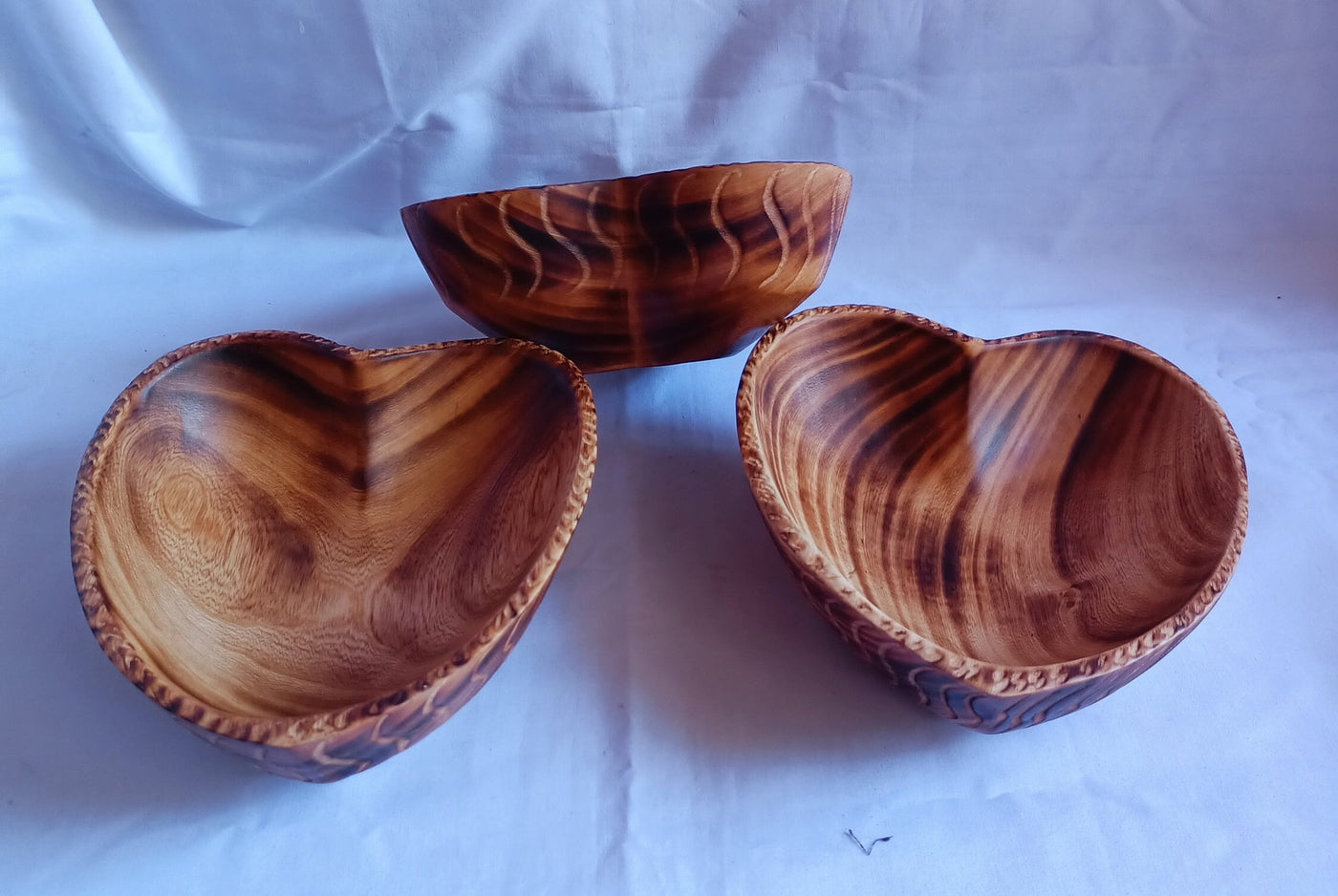Bulk Sale! Handmade Heart shaped wooden Decorated Dough Bowls set of 8. Valentine Decor Candle Bowls. DIY Candle Gift Bowls. Farmhouse Decor