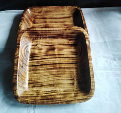 Wholesale Dough Bowls. Handcarved Square Plate Stackable Dough Bowls Lots of 5.wax Dough Bowls Supplier for Candle Making Business