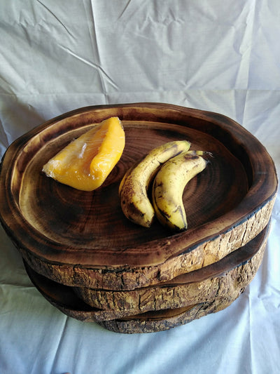 Handmade Antique Tree Trunk platter.Wood Turned Platter. Tree Trunk Chopping Board. Wooden Serving Disc Plate. Wood Bread meat Serving Tray.