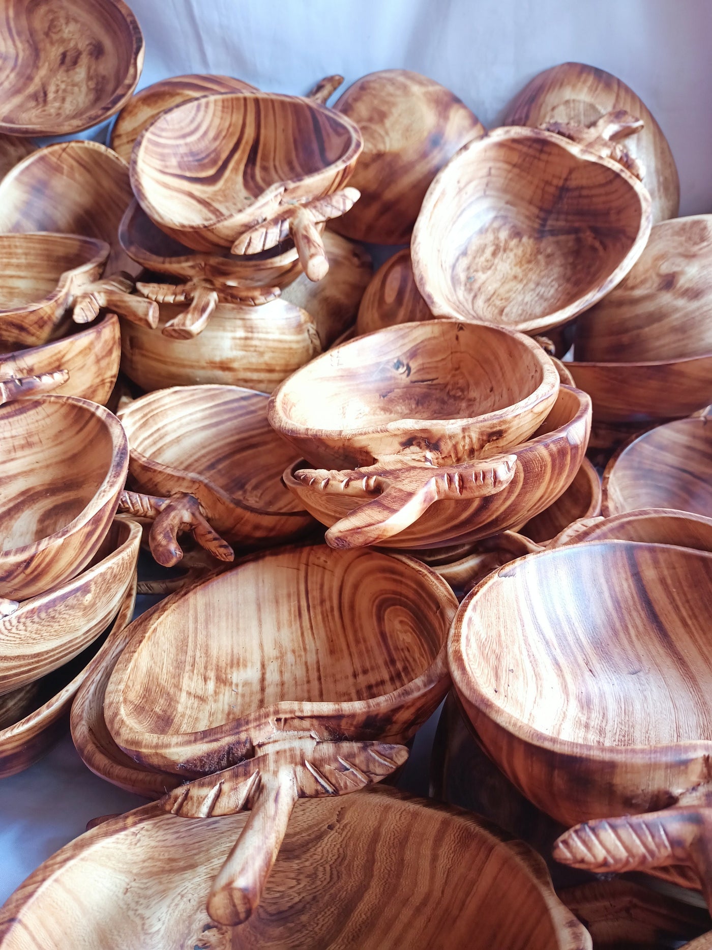 Wholesale Supply. Handcarrved Wooden Peach Shaped Easter Bowls with a Branch and two Leaves. Apple Dough Bowls set of 10. Farmhouse Decor