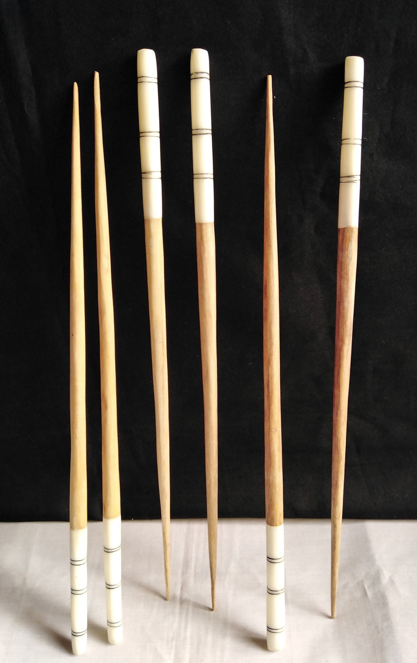 Wholesale. Handmade Olivewood and Borne Chopsticks. Unique set of 5. Borne inlay Chopsticks. Bulk chopsticks for Resell.