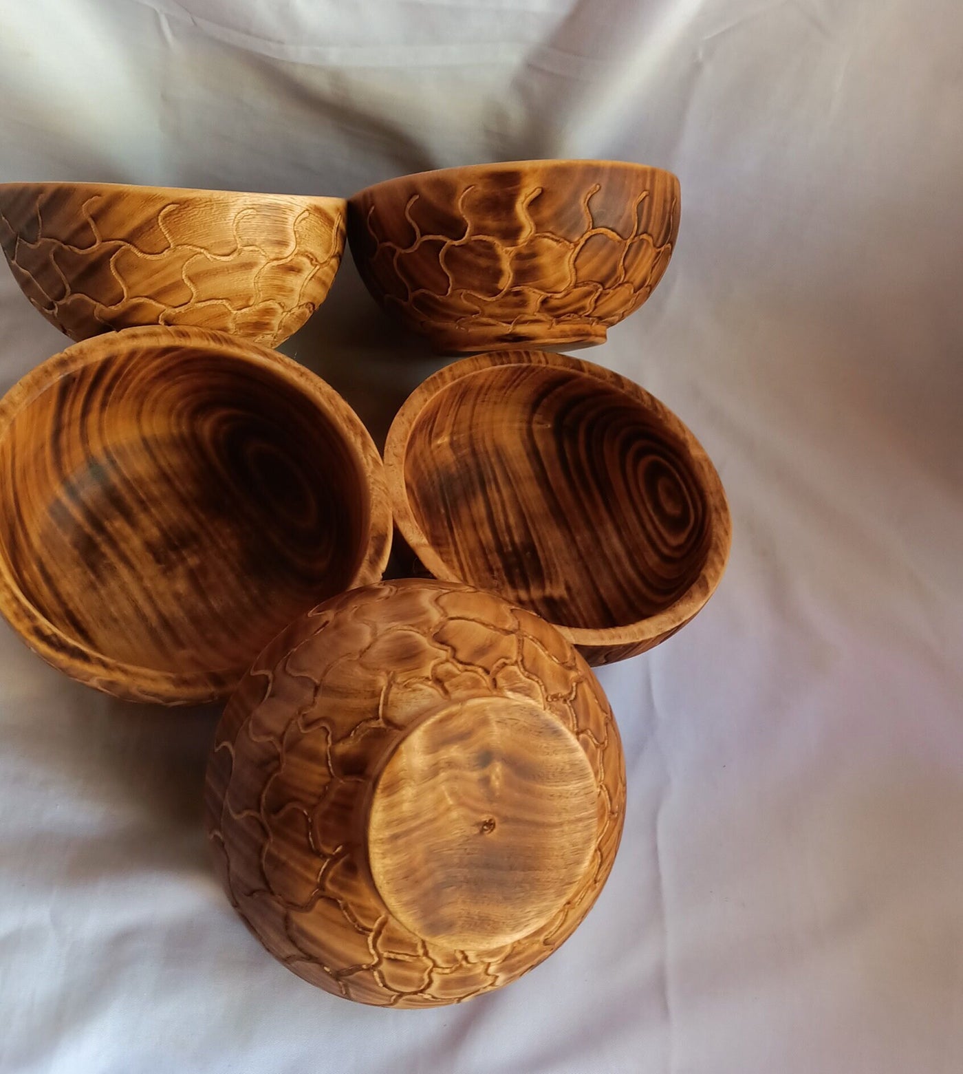 New Bowls Alert!.Perfect Animal Print Machine Cut 5" Diam,2" HT Dough Bowls.Unique Giraffe Print Hand finished Bowls set of 10.DIY Candle