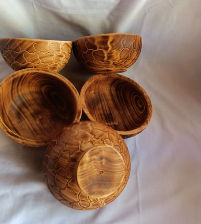 New Bowls Alert!.Perfect Animal Print Machine Cut 5" Diam,2" HT Dough Bowls.Unique Giraffe Print Hand finished Bowls set of 10.DIY Candle
