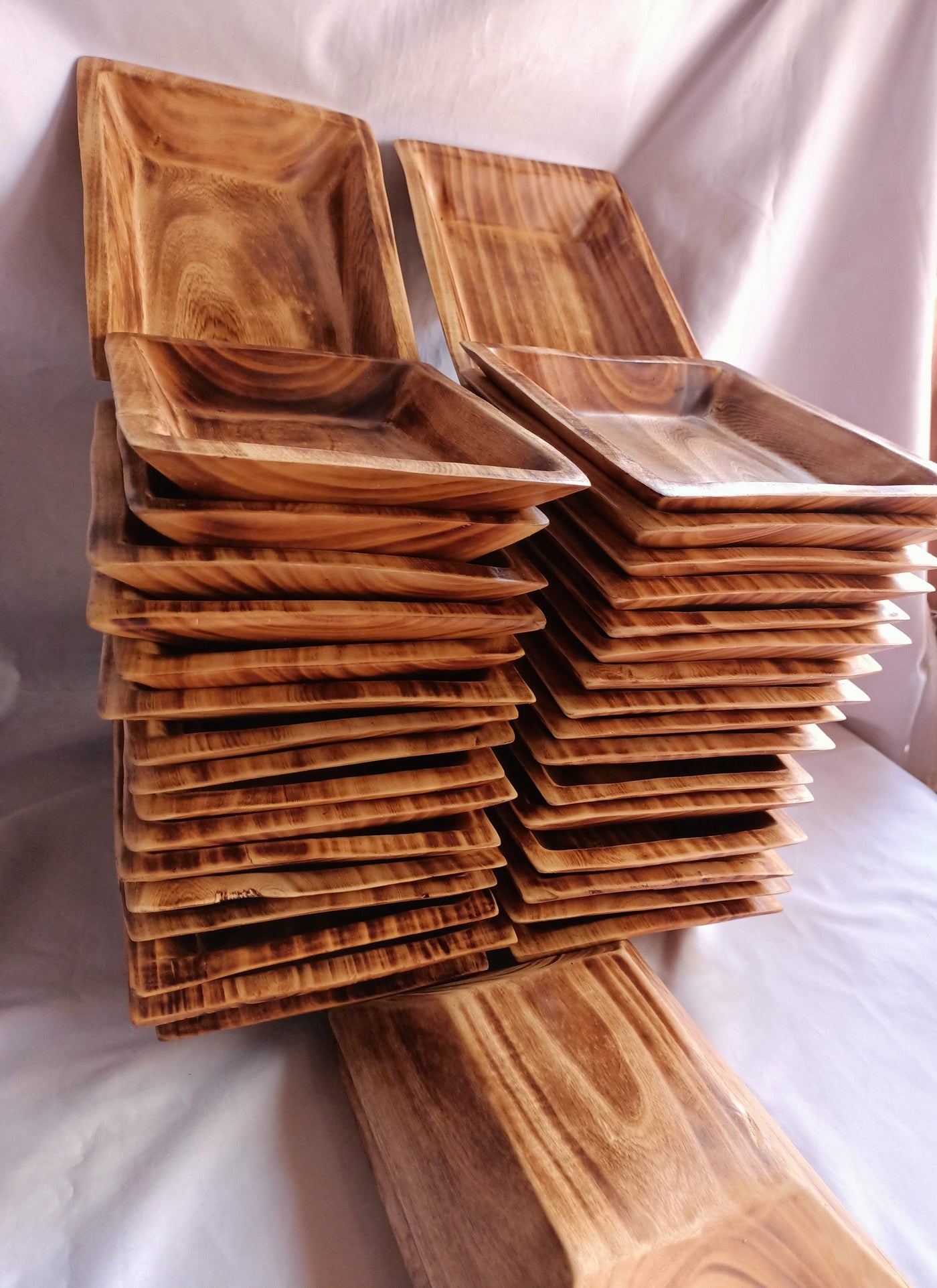 CLEARANCE SALE! WHOLESALE. A Set of 6 Rectangular wooden Dough Bowls 9*7*1.5 .Candle Wax fill Bowls. Farmhouse Decor Items.Diy Art Designs