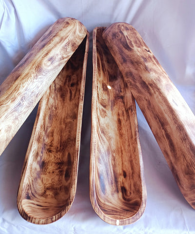 Extra Large 21 inch Wooden Candle Pour Bowl Long Console Candle Bowl Farmhouse Decor Outdoor Heavy baguette dough Bowl Bulk sale qty 2 Gifts