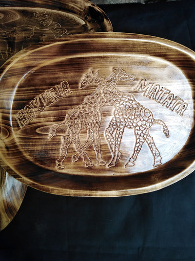 Jambo Africa Customised Wooden Serving Trays.Multipurpose wood Trays. Tea/Water/Drinks/General Food Serving Tray . Decor Platter. Gift Item
