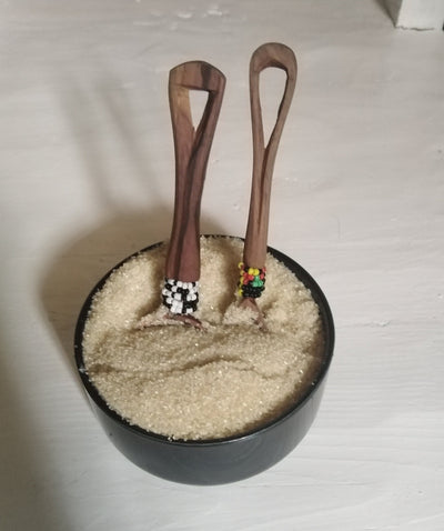 Wholesale. Olive wood Sugar, Salt and Spice wooden wood Beaded Spoons set of 5. Wood cow Bone  inlay Tea Spoon.Beaded Cutlery.Best Gift Item