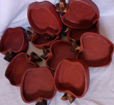 Handmade Apple Dough Bowls set of 5. Wholesale Supply Candle Ready Apple Bowls 7"X6"x2".DiY Candle Pour .Gift items.Candle makers Decor