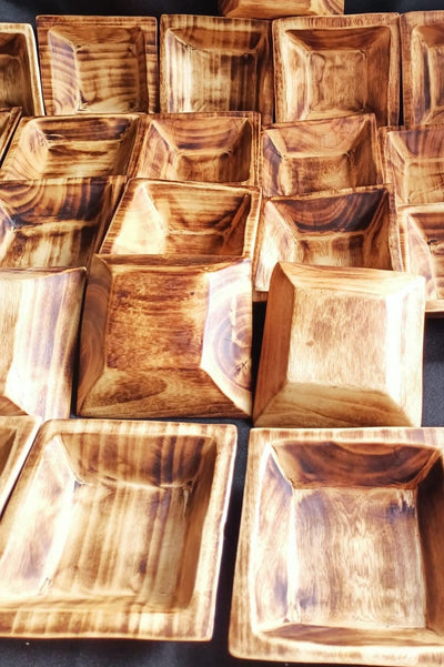 CLEARANCE SALE! Wholesale Availability.Handmade 5*5" square wooden Gift Bowls set of 12.Candle pour wax Dough Bowls.Gift Decor item Bowls.