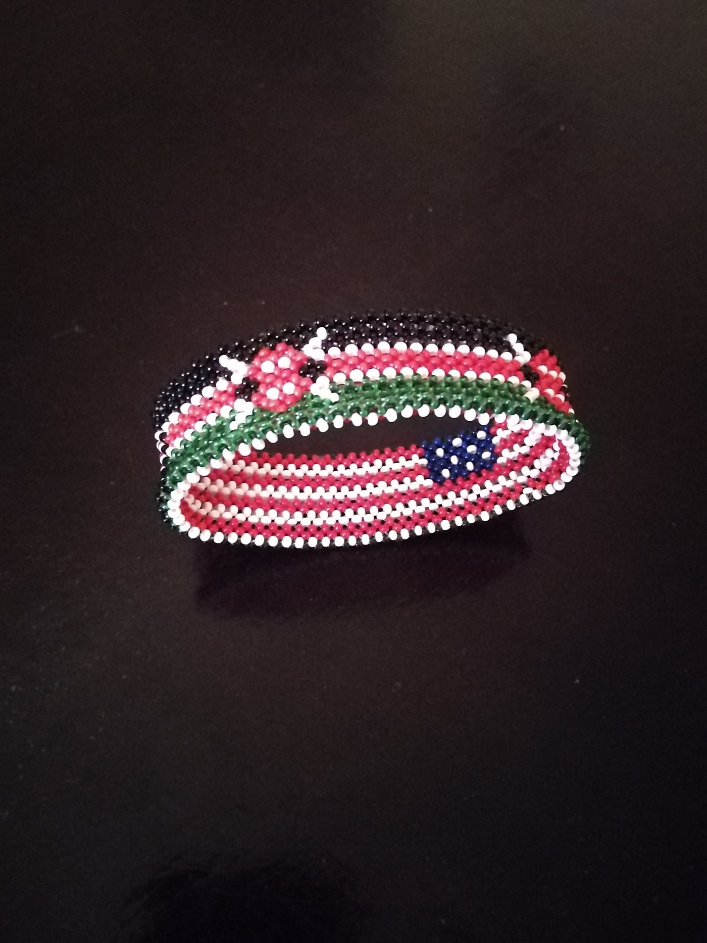 Wholesale United States Flag. Personalized Name Beaded Bracelet. Kenya/American Flag Colours. Handmade Patriotic Custom word Bracelet.