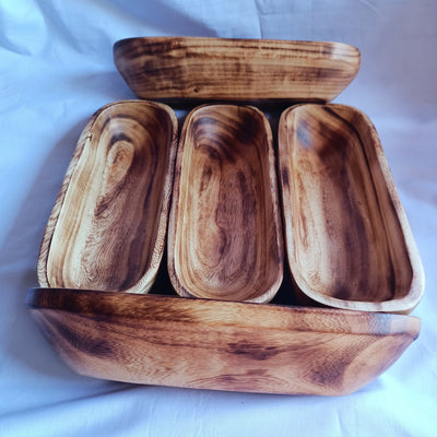 Wholesale Supply! Beautiful Candle Ready 3 Wick Dough Bowls Qty 7. Hand Carved 11×4×2.2" wood Bowl. Rustic Farm House Home Decor.DIY Candle