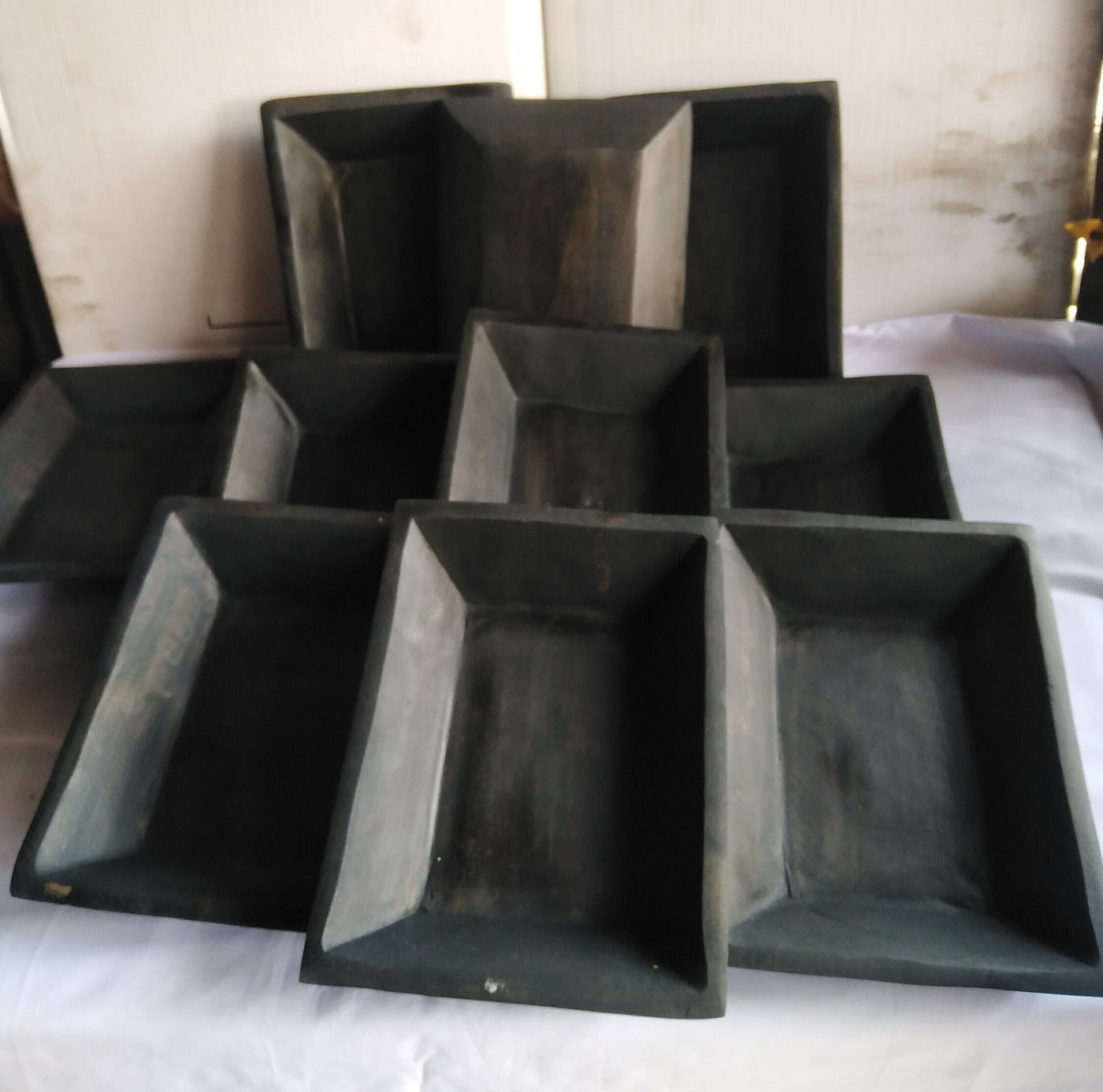 Wholesale supplier! Set of 5 New Medium Dough Bowls 9/7/1.5 Dough Bowls Black Handmade medium Candle Fill - Candle Pour.Coloured Decor Bowls