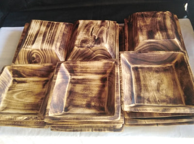 SPECIAL OFFER!Wholesale Gorgeous Handmade Wooden Dough Bowls Set of 20.Stained Wood Candle Display Bowls.Free Shipping worldwide.Decor Bowls