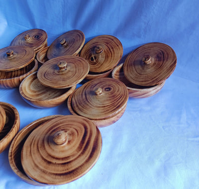 Wholesale Supply!  5 inches Round Machine cut wooden Dough Bowls with Lids set of 10. DIY Candle Making Kit. Farmhouse Decor Gift bowls