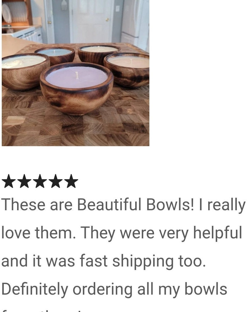 Bulk Supply. Lots of 50 perfect machine Cut, Unique Hand Finished Round wooden Bowls. 4" diameter 2.5"Ht Dough Bowls. Little candle Gifts